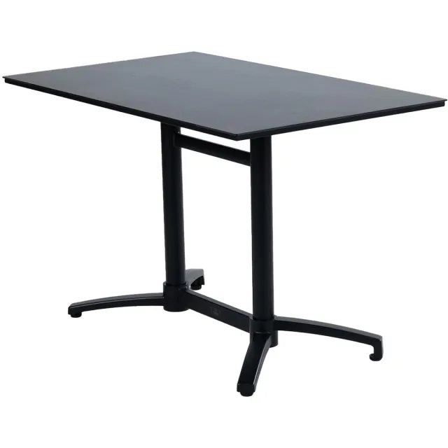 Normin Inklapbare rechthoekige terrastafel Gent 120 cm | 4 personen | Black Brown/Black | HPL & aluminium Black, Grey
