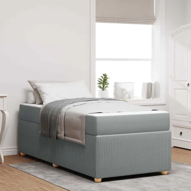 vidaXL Bedframe met matras Lichtgrijs 100 x 200 cm Stof