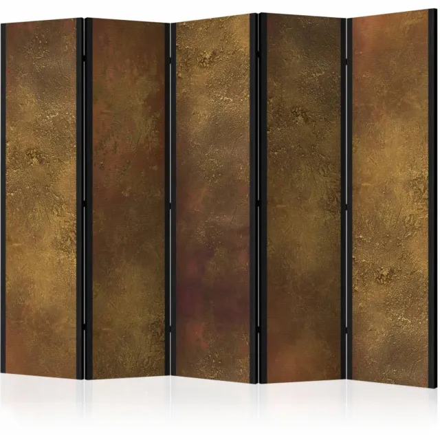 karo-art Vouwscherm / Kamerscherm - Gouden muur 225x172cm , gemonteerd geleverd, dubbelzijdig geprint Multikleur