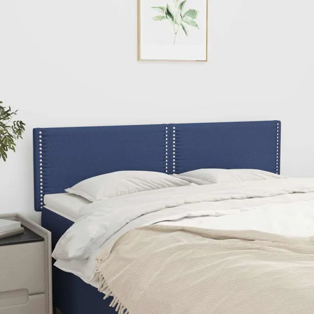 vidaXL Hoofdborden 144x5x78/88 cm stof blauw