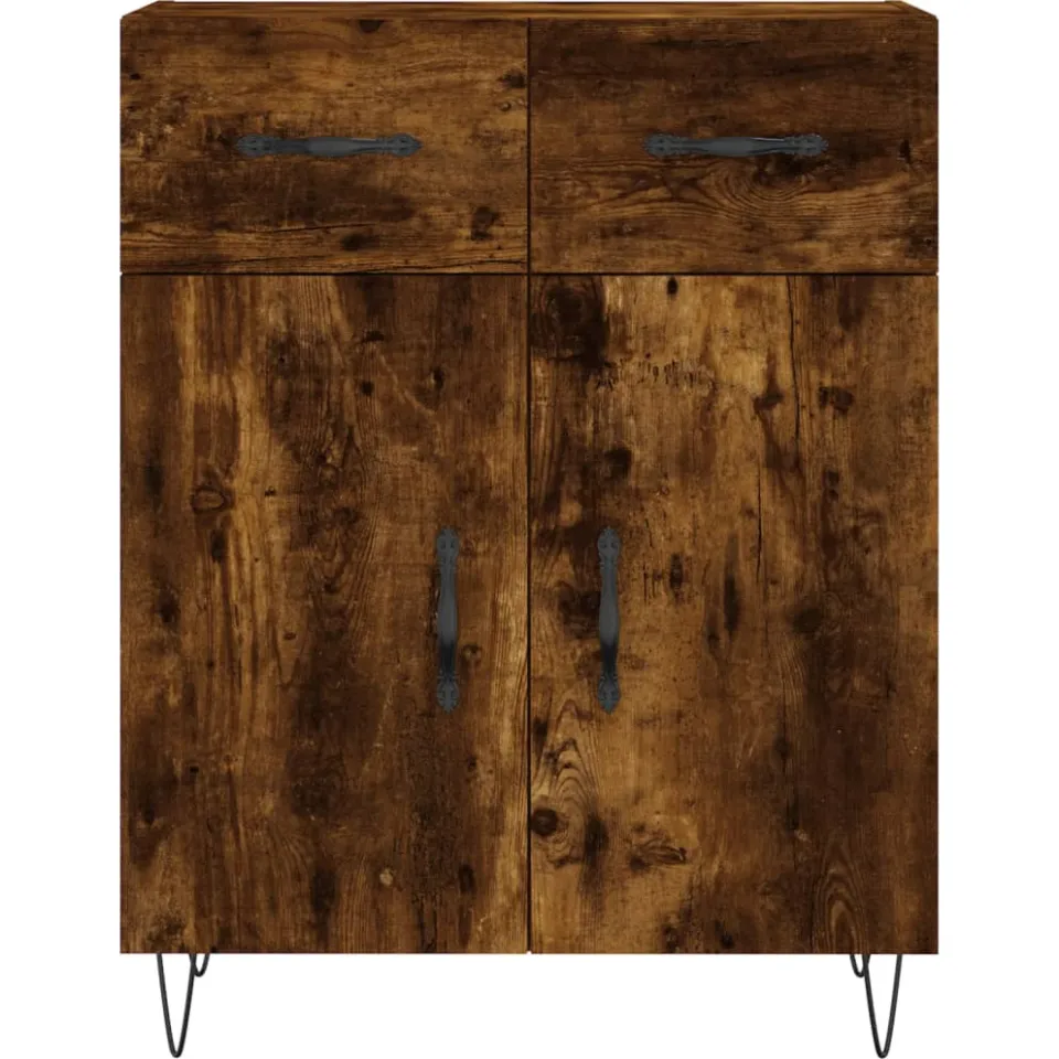 vidaXL Dressoir 69,5x34x90 cm bewerkt hout gerookt eikenkleurig, foto 4