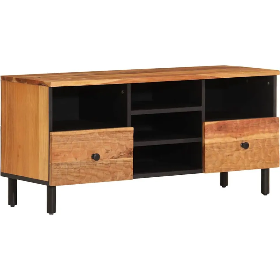 vidaXL Tv-meubel 100x33x46 cm massief acaciahout Bruin