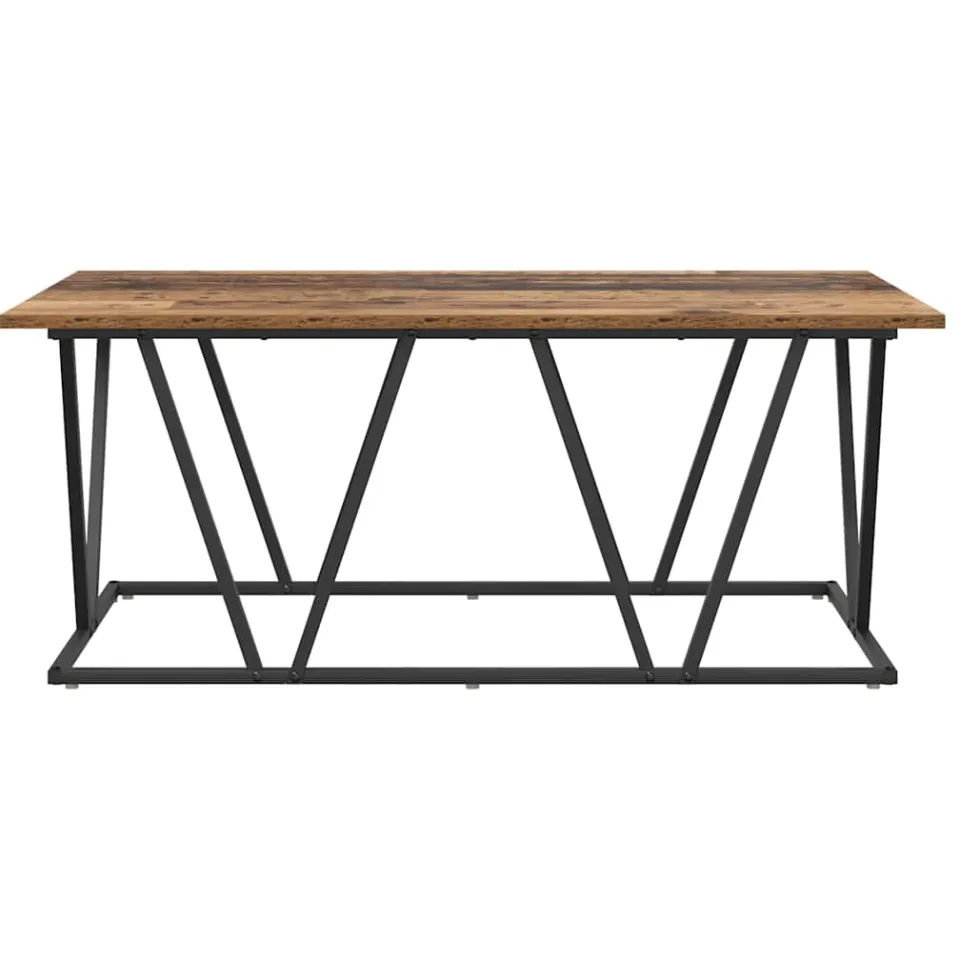 vidaXL Salontafel Oud Hout 100 x 50 x 40 cm Bewerkt hout en metaal Bruin