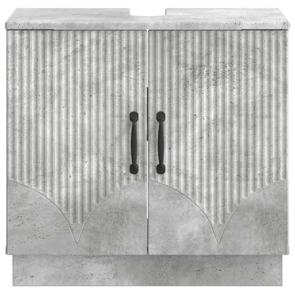 vidaXL Badkamer wastafelkast HOORN Betongrijs 59,5 x 31,5 x 56 cm grijs, foto 4