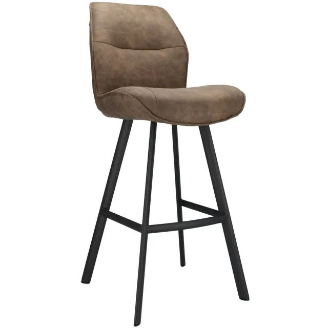 Icon Living Barkruk Jadie ZH 80 Stof Cowboy Stone Leg Black Bruin