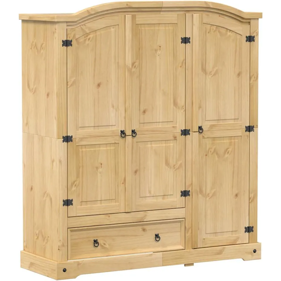 vidaXL Kledingkast Corona 151,5x52x170 cm massief grenenhout Bruin