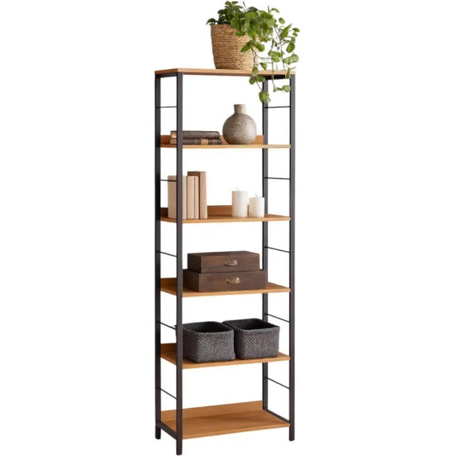 BEGRYF Boekenkast - eikenkleur - 6 legplanken - 60x30x178 cm Eikenkleur/Zwart
