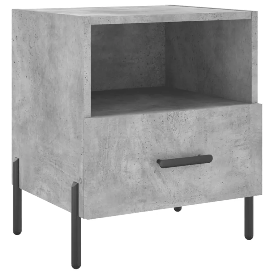 vidaXL Nachtkastjes 2 st 40x35x47,5 cm bewerkt hout betongrijs grijs, foto 4
