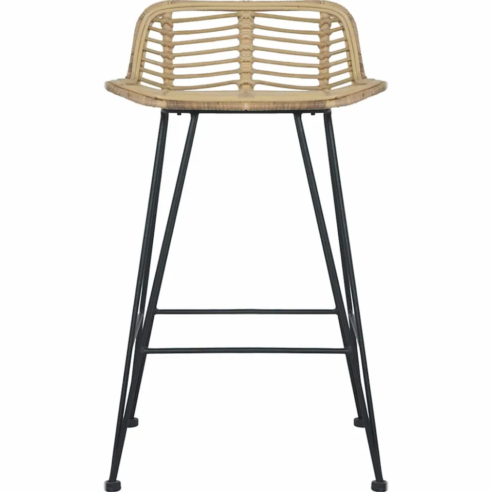 vidaXL Barstoelen 2 st natuurlijk rattan bruin, foto 3