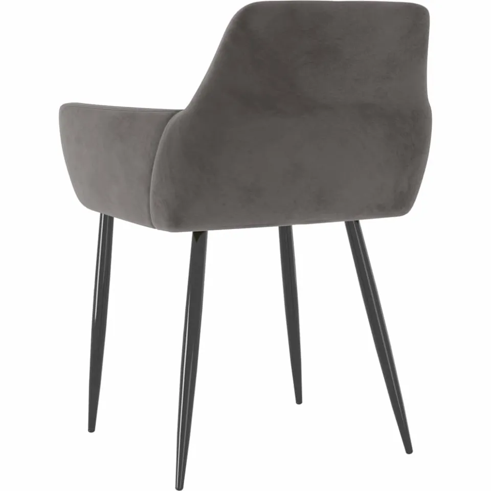 vidaXL Eetkamerstoelen 2 st fluweel donkergrijs grijs, foto 4