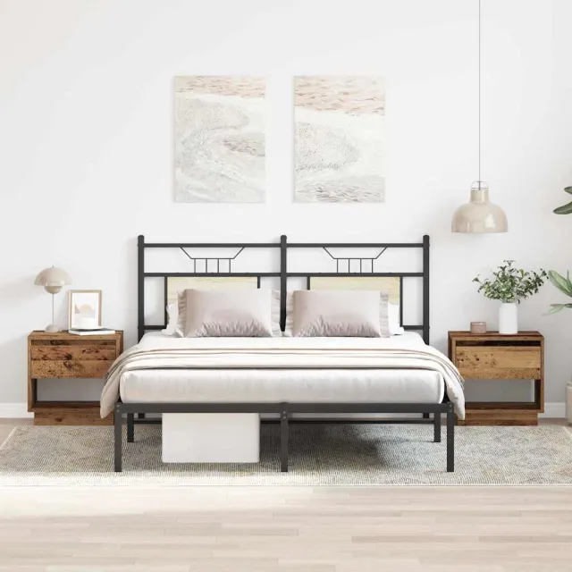 vidaXL Nachtkastje 2 st Oudhout 45 x 34 x 44 cm Bewerkt hout Bruin