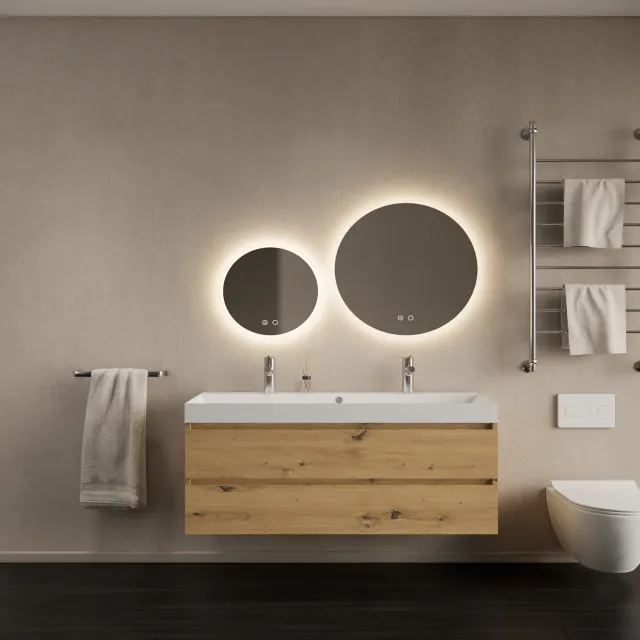 Gliss Design Badkamermeubelset Gliss Design Milan Met Lako Wastafel 120 cm Artisan Oak (Keuze Wastafel) Eiken