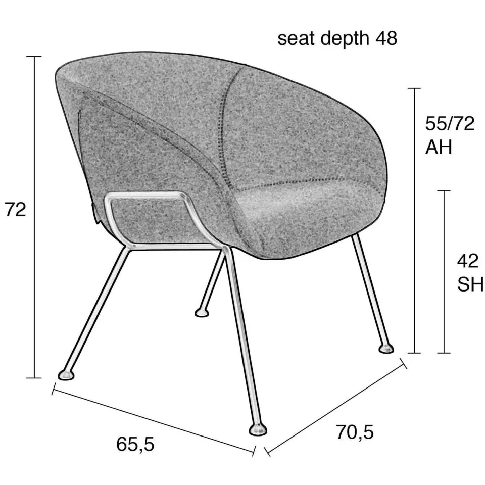 Zuiver fauteuil Feston grijs, foto 4
