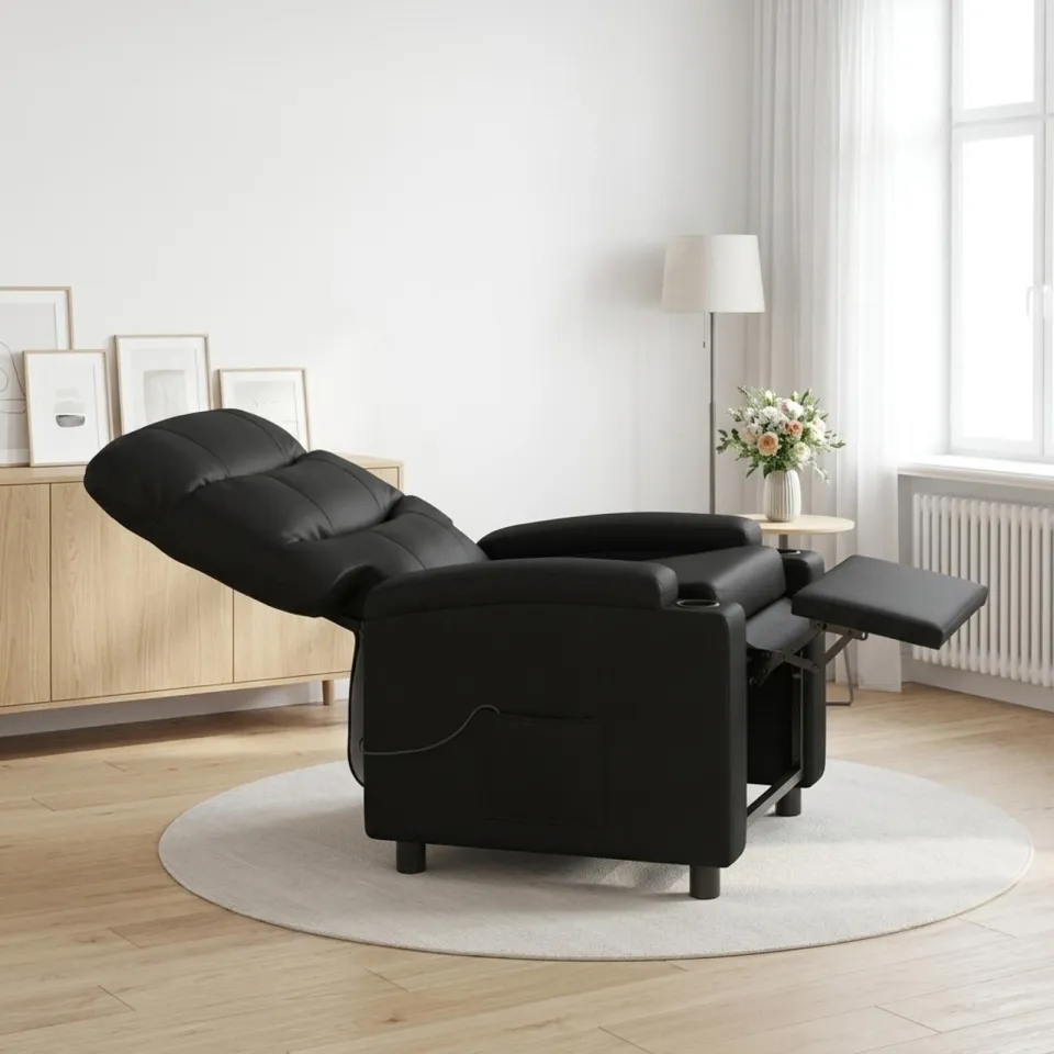 vidaXL Massage-relaxstoel Zwart 75 x 93 x 102 cm Stof, foto 4