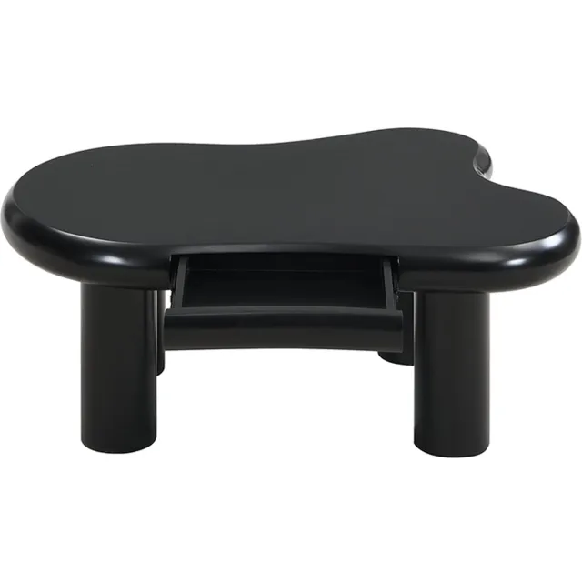 YYchan Salontafel - Wolkvormige Koffietafel met Lade - met 16-kleuren LED Verlichting - Organisch Design - 98 cm - Zwart