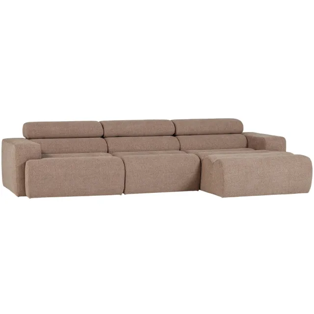 WOOOD Novi Chaise Longue Bank Rechts - Polyester - Taupe