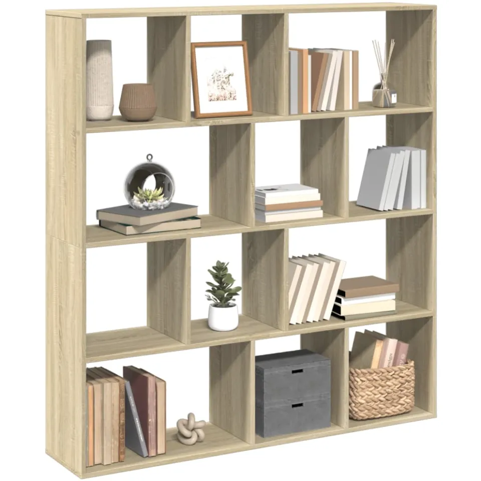 vidaXL Boekenkast 132x29x141,5 cm bewerkt hout sonoma eikenkleurig Bruin