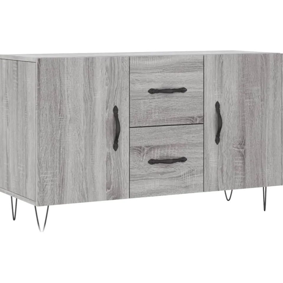 vidaXL Dressoir 100x36x60 cm bewerkt hout grijs sonoma eikenkleurig, foto 3
