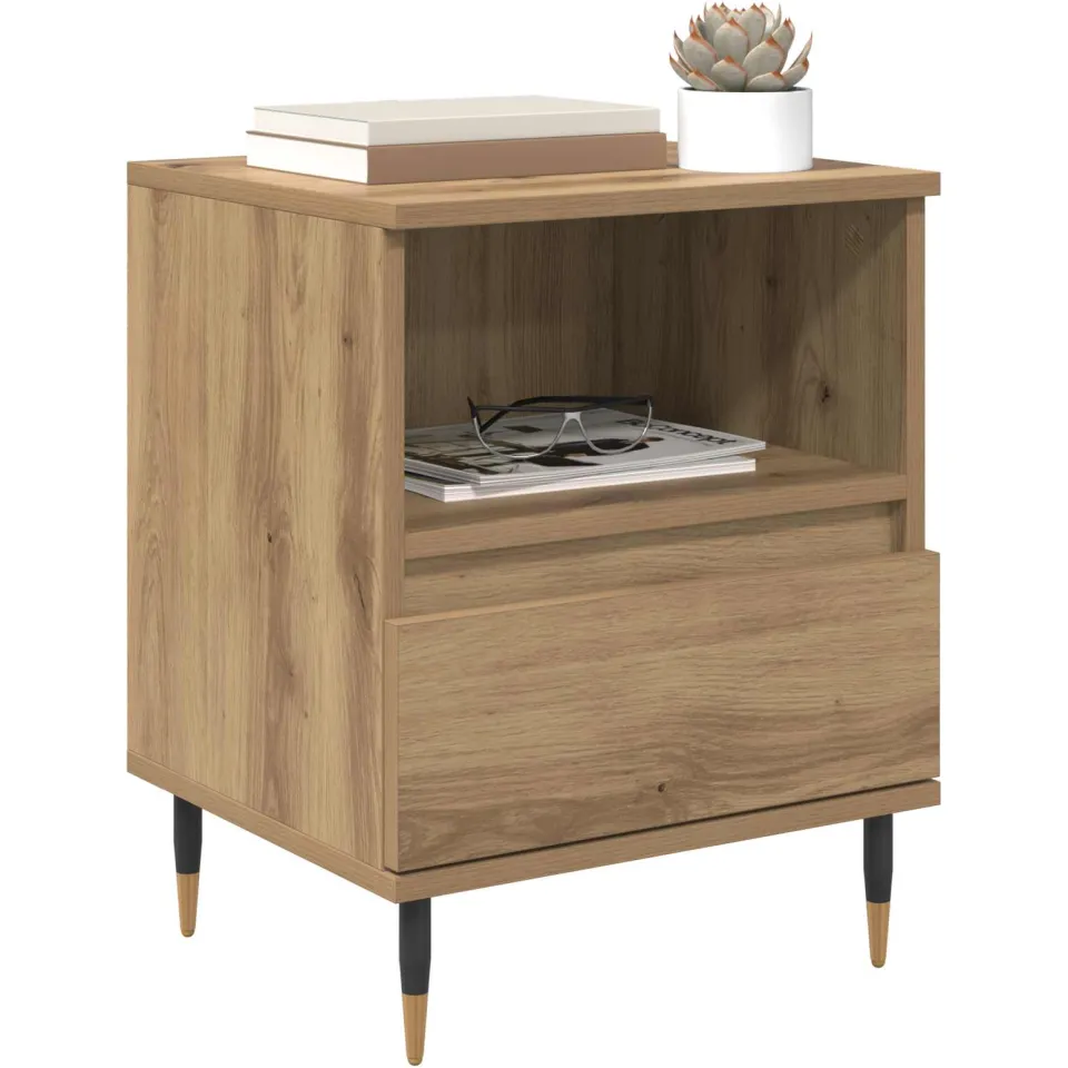 vidaXL Nachtkastje Artisan Eiken 40 x 35 x 50 cm Bewerkt hout, foto 2