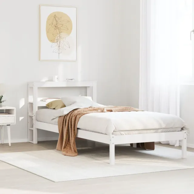 vidaXL Bedframe zonder matras massief grenenhout wit 90x200 cm