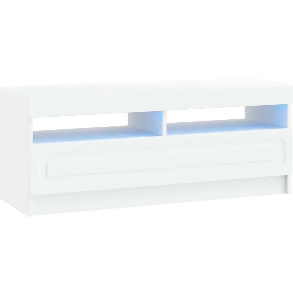 vidaXL LED tv-meubel Wit Bewerkt hout