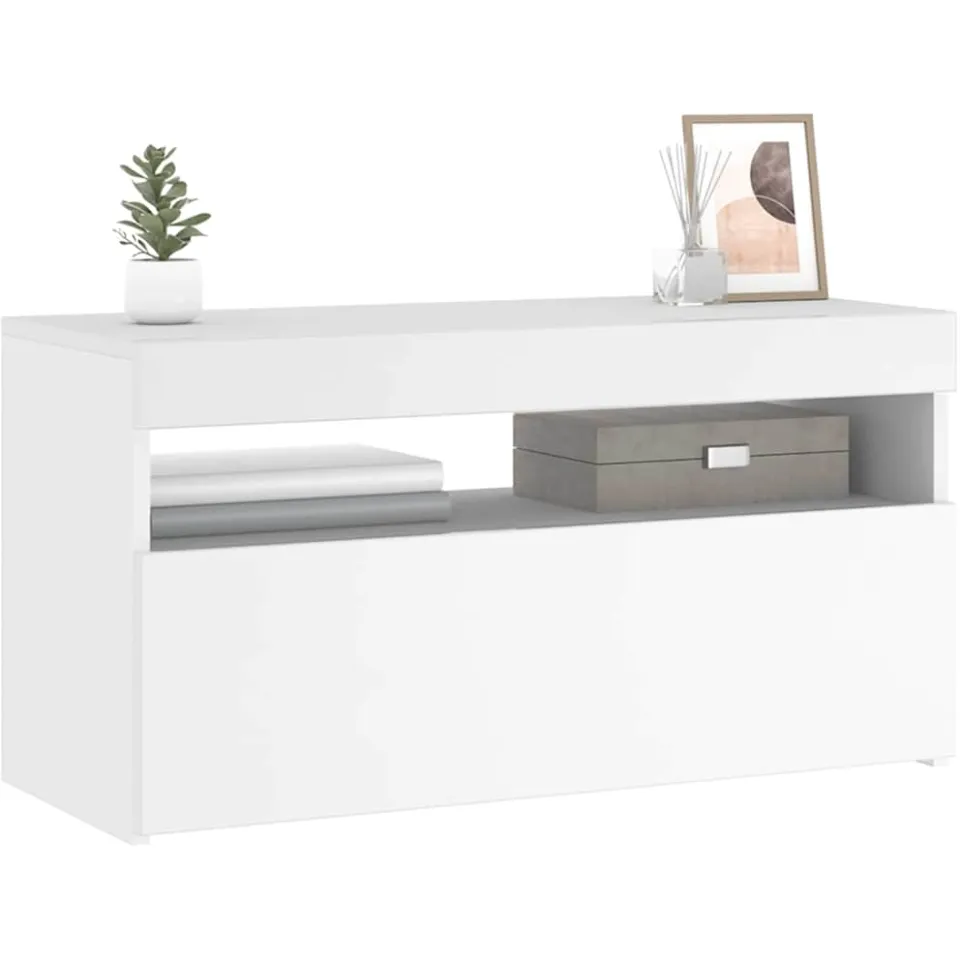 vidaXL Tv-meubel met LED-verlichting 75x35x40 cm wit
