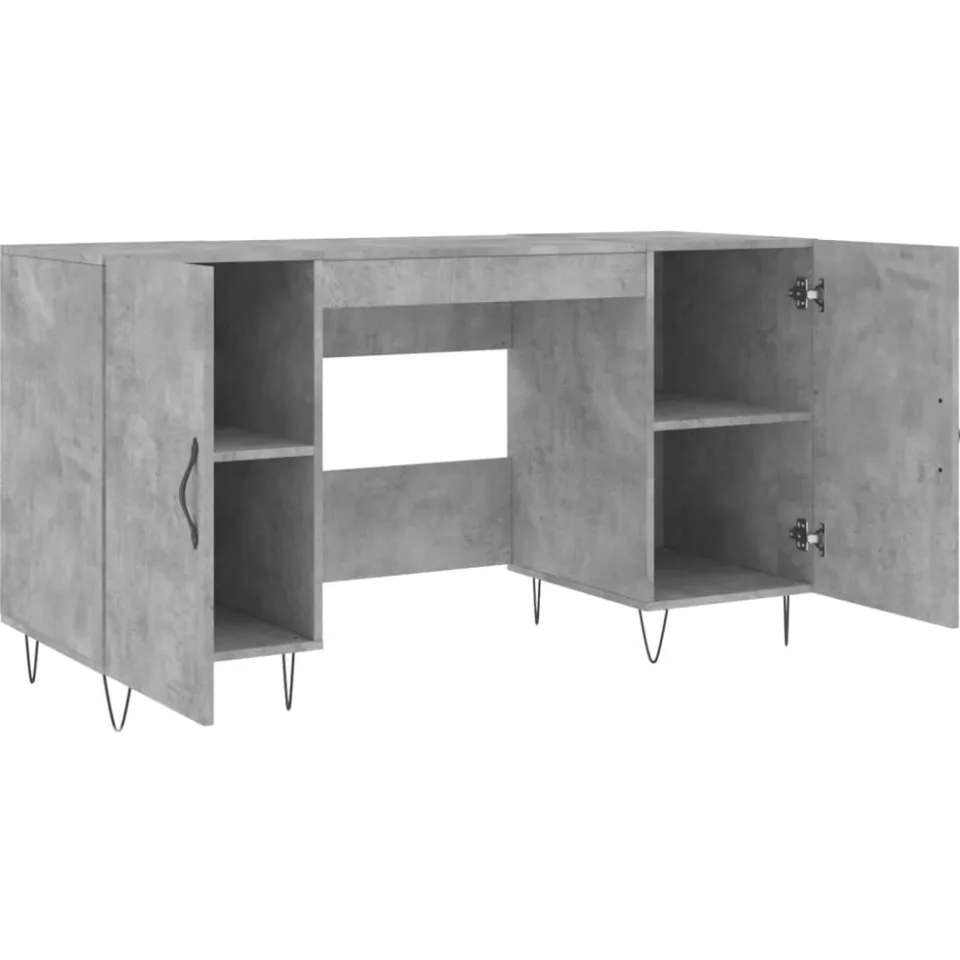 vidaXL Bureau 140x50x75 cm bewerkt hout betongrijs grijs