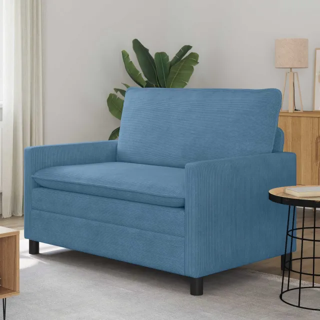 vidaXL Bank 2-zits Blauw 126 x 81 x 87,5 cm Stof