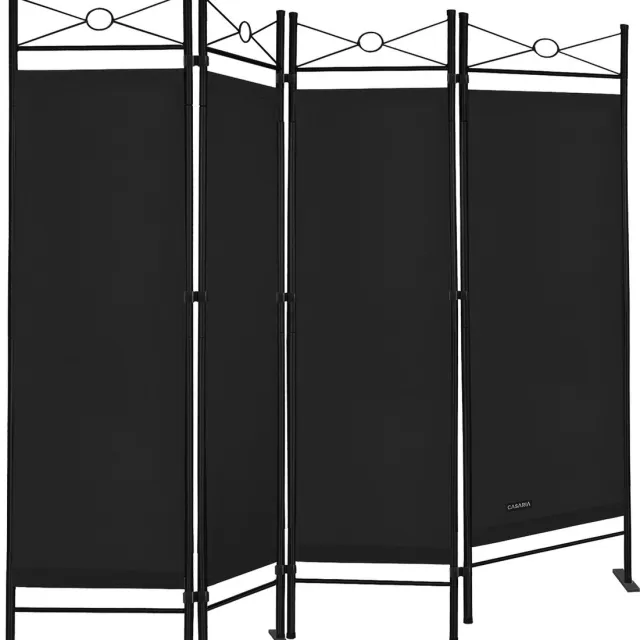 Casaria Kamerscherm Zwart - 2 stuks