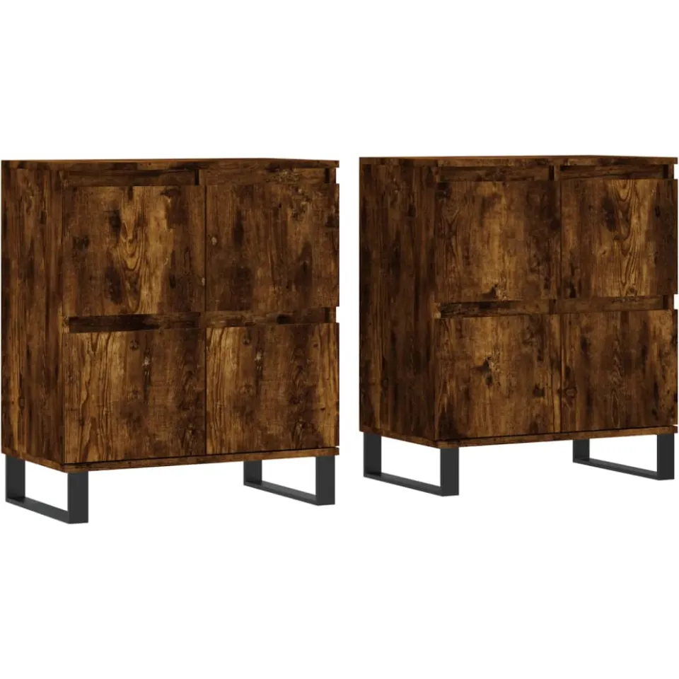 vidaXL Dressoirs 2 st bewerkt hout gerookt eikenkleurig, foto 3