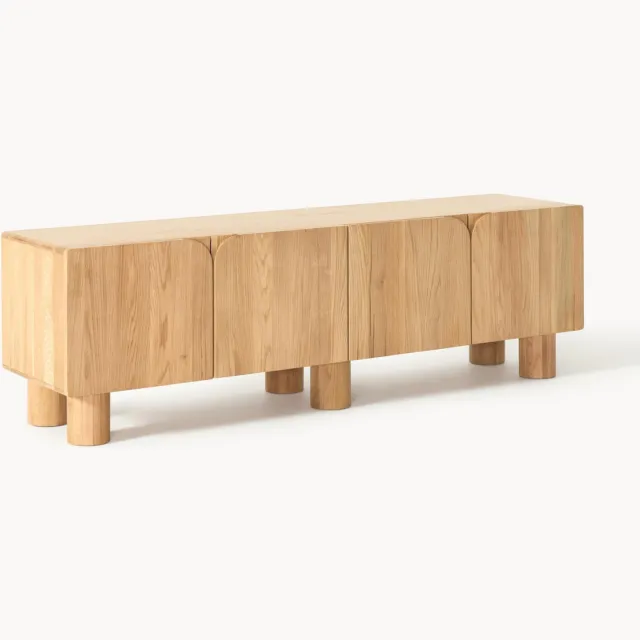 Westwing Collection Tv-meubel Cadi van eikenhout Bruin