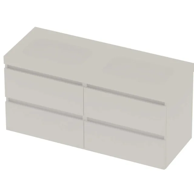 Basic-Line Moby 46 Badmeubelset Polystone 120x46x58 cm M46mwemw2x600 Mat White Mat Wit