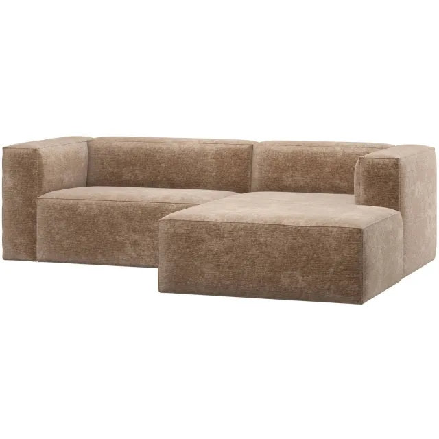 WOOOD Bean Chaise Longue Bank Rechts - Chenille Velvet - Terra taupe