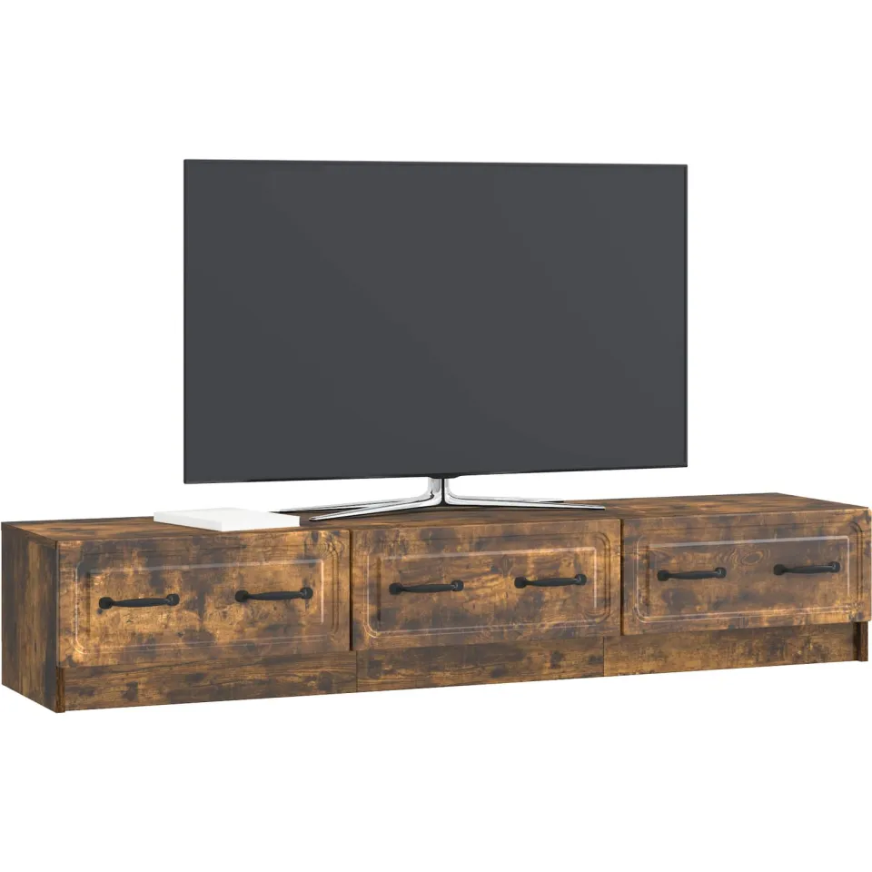 vidaXL TV-kast 147 x 34,5 x 27 cm Gerookt eiken Bewerkt hout