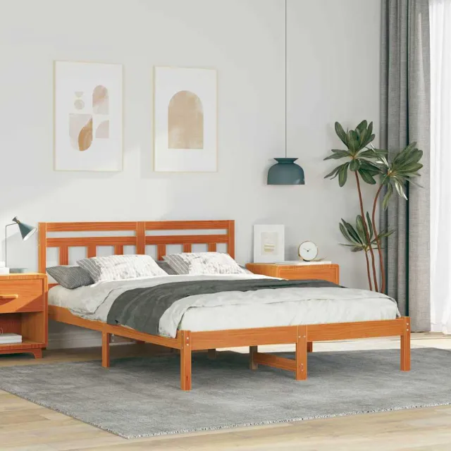 vidaXL Bedframe Bruin 120 x 200 cm Massief grenenhout