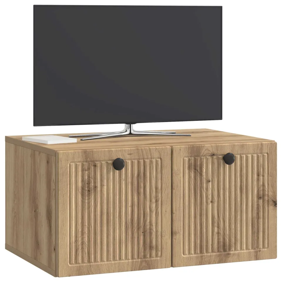 vidaXL Wandbeugel TV-kast 59,5 x 41 x 30 cm Artisanaal eiken Bruin