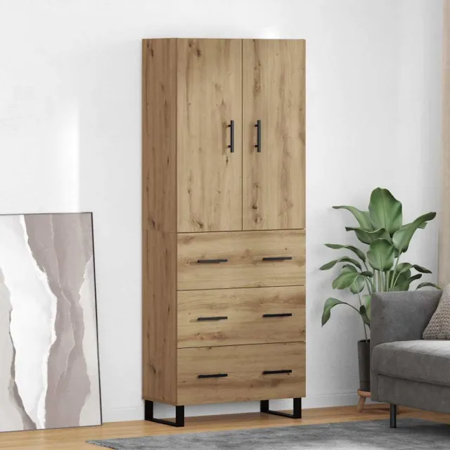 vidaXL Hoge kast 2 st Artisan Eiken 69,5 x 34 x 180 cm