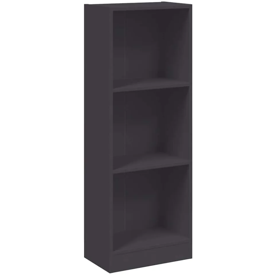 vidaXL Boekenkast met 3 schappen 40x24x109 cm bewerkt hout grijs, foto 3