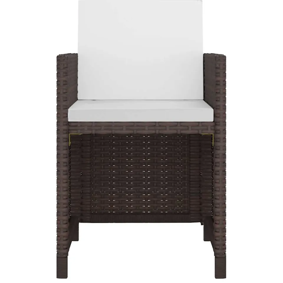 vidaXL 5-delige Tuinset met kussens poly rattan bruin, foto 4