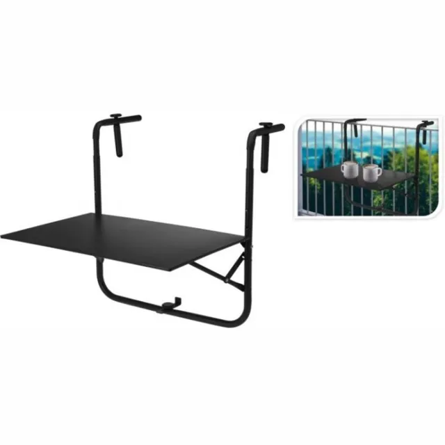 Relaxwonen Balkontafel Inklapbaar – Grijs– 40 x 60 x 70 cm – Balkontafeltje Hangend Balkonbar Balkontafels Opklapbaar Hangtafel – Ophangbaar Voor aan het Balkon – Vouwtafel Wandtafel Inklapbare Tafel – Bijzettafel – Buiten Tafeltje Klaptafel