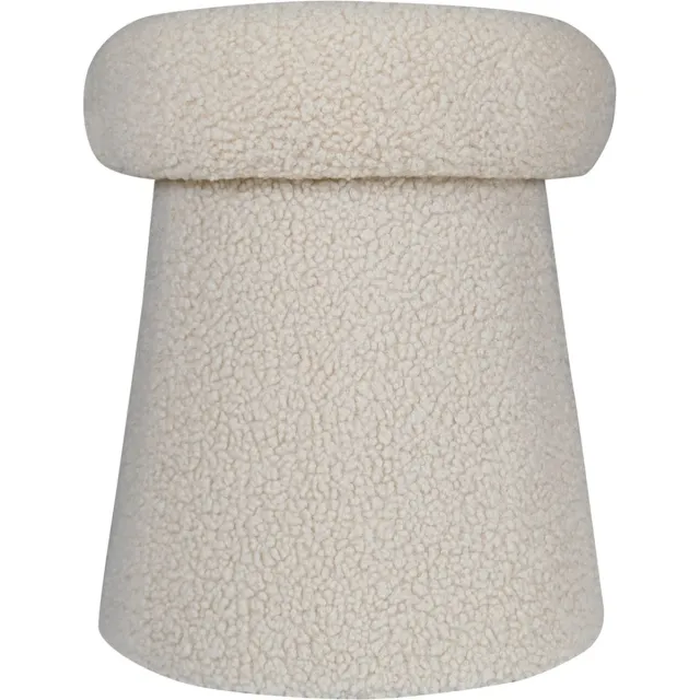 Mars & More poef teddy krul beige rond dia 40cm