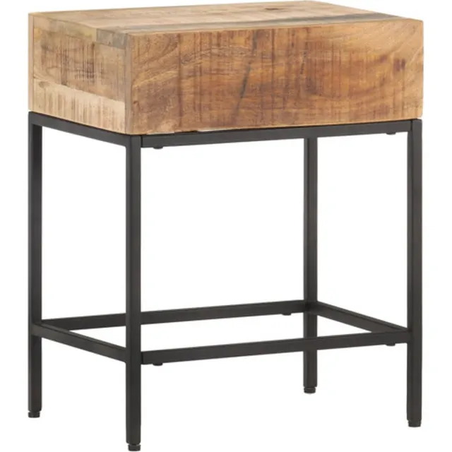 vidaXL Bijzettafel - 40x30x50 - cm - massief - ruw - mangohout Bruin