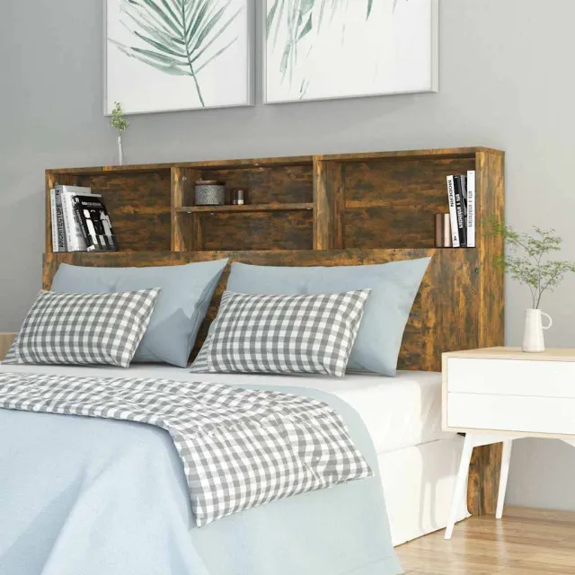 vidaXL Hoofdbordkast 160x19x103,5 cm gerookt eikenkleurig Bruin