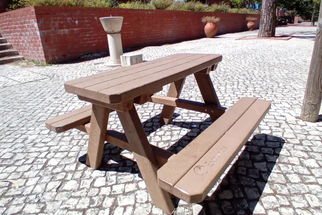 Rockwood® Parkbank Woodblend Zwaar Kunststof - Light Brown (85kg) 5cm dik 1.80m Naturel