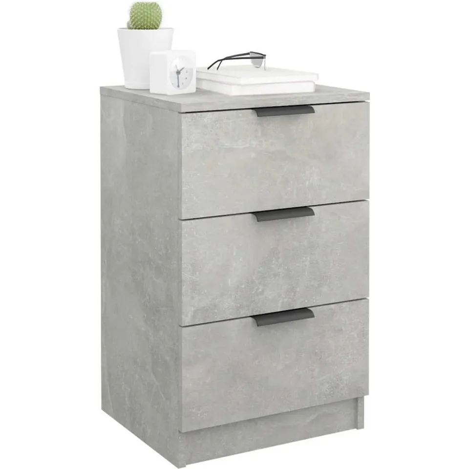 vidaXL Nachtkastjes 2 st 40x36x65 cm betongrijs grijs, foto 3