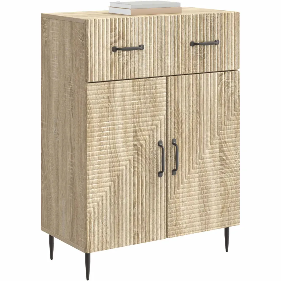 vidaXL Dressoir Sonoma Eiken 66 x 34,5 x 89,5 cm Bewerkt hout Bruin