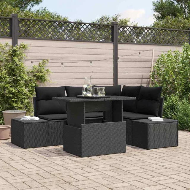vidaXL Tuin Sofa Set 5 st Zwart poly rattan, foto 2