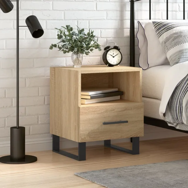 vidaXL Nachtkastje 40x35x47,5 cm bewerkt hout sonoma eikenkleurig, foto 2
