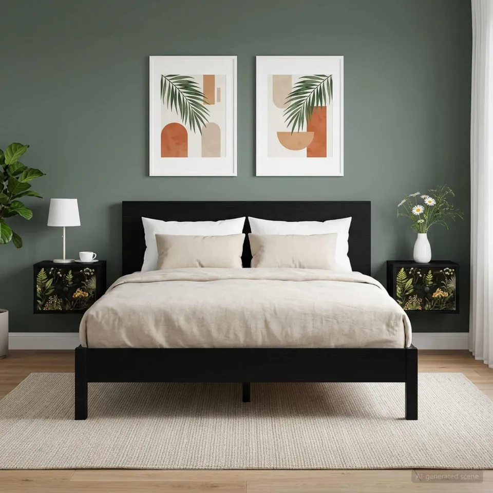vidaXL Wandkastje RHENEN 2 st Zwart eiken 36 x 33 x 25 cm Bewerkt hout, foto 4
