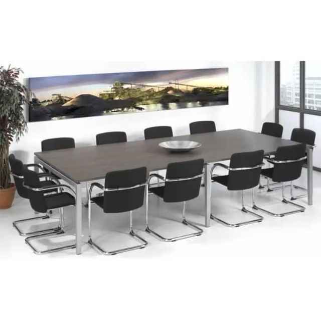ABC Kantoormeubelen Vergadertafel 12 personen Kubus breed 320CM diep 160CM bladkleur Beuken framekleur Antraciet (Ral 7016) Antraciet (Ral 7016)/Beuken